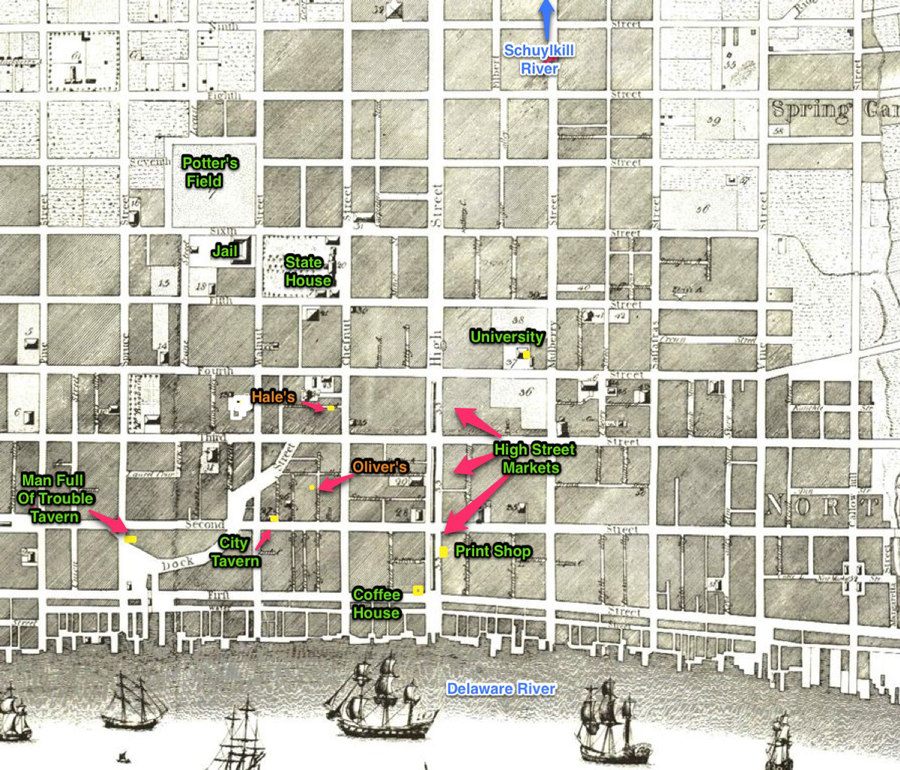 A Story Map of Voices Beckon, a historical romance set in 18th Century America