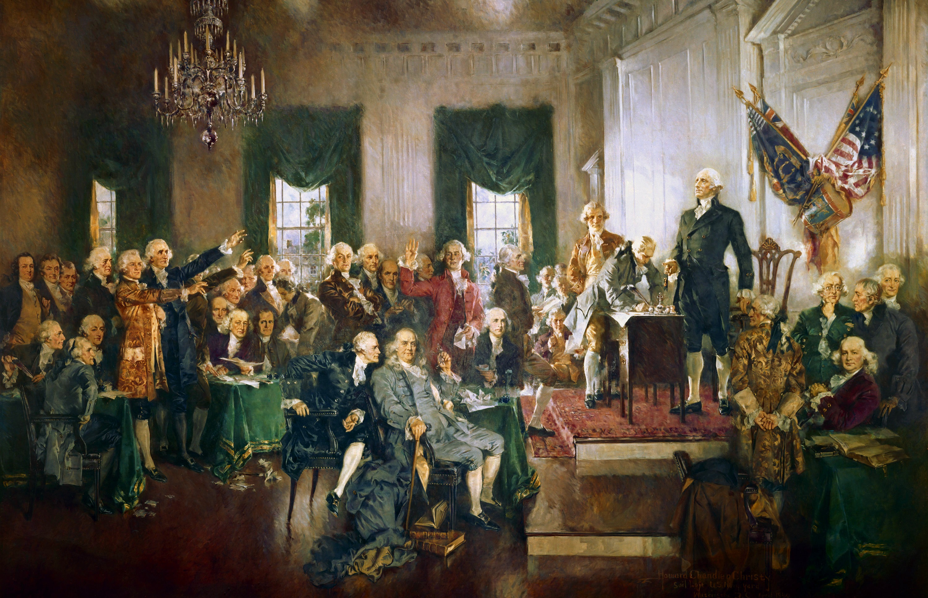 Signing the US Constitution on Constitution Day Constitution Day